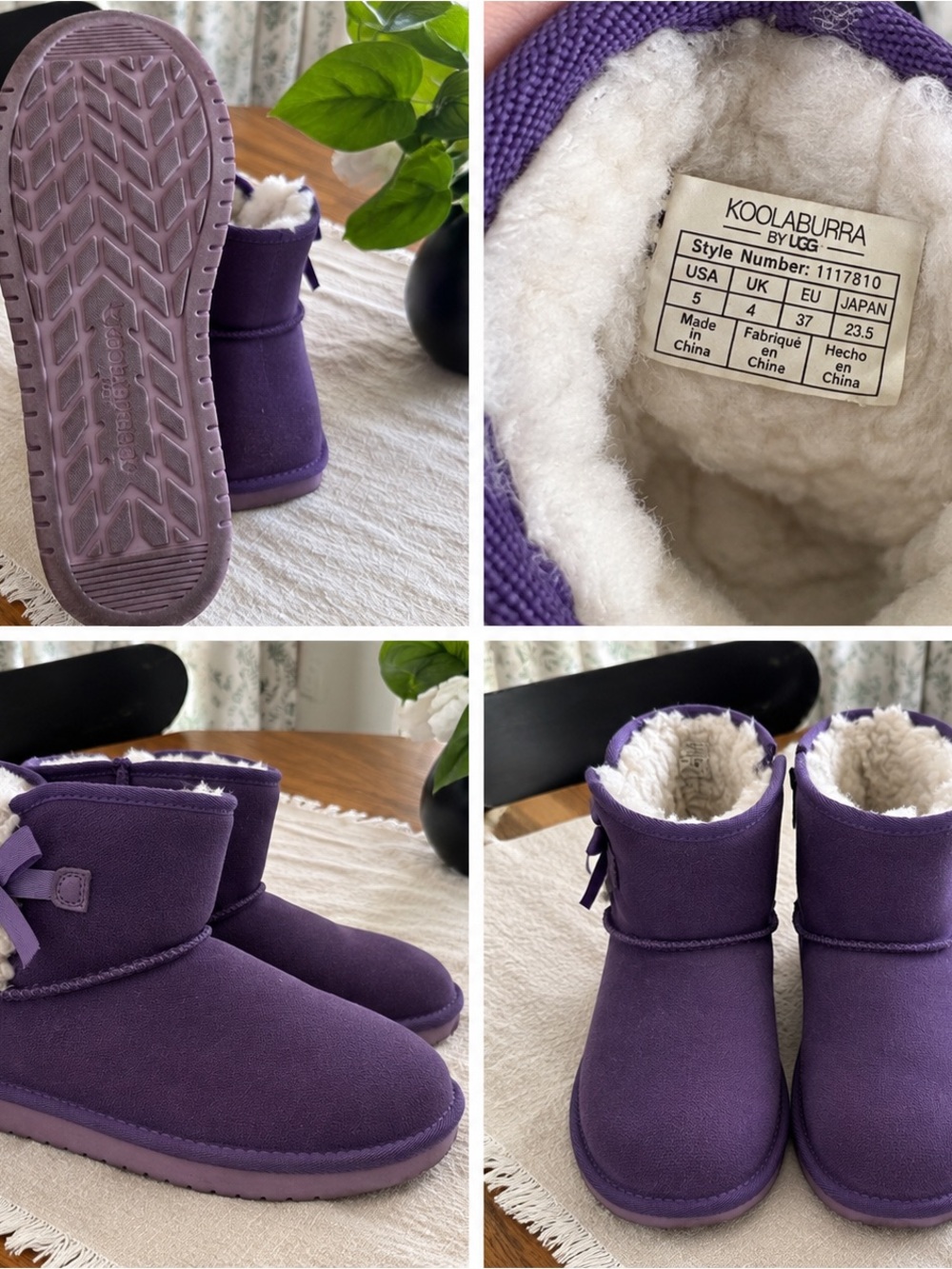 Koolaburra Kids Purple Plush Lined Winter Boots